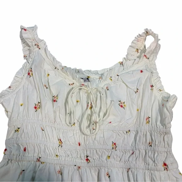 Old Navy Women White Floral Dress Sz M 100% Cotton - Picture 2 of 11